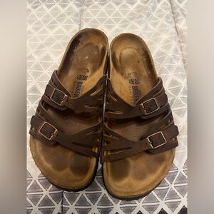 Brown leather Birkenstocks